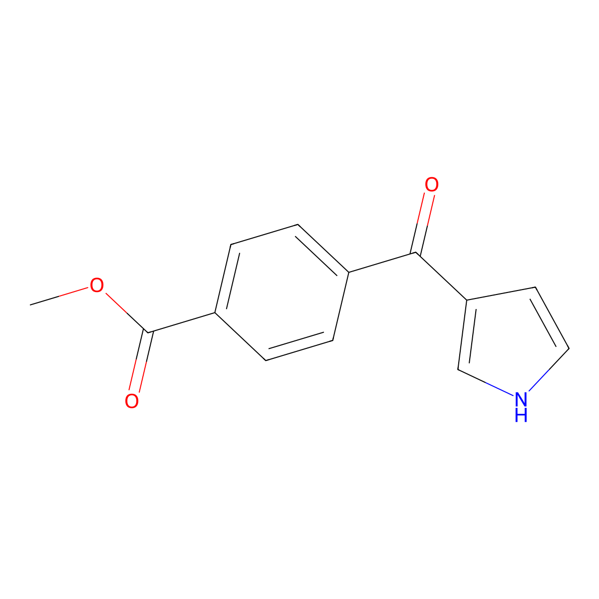 methyl 4-(1H-pyrrole-3-carbonyl)benzoate molecular structure, CAS 1375913-88-4