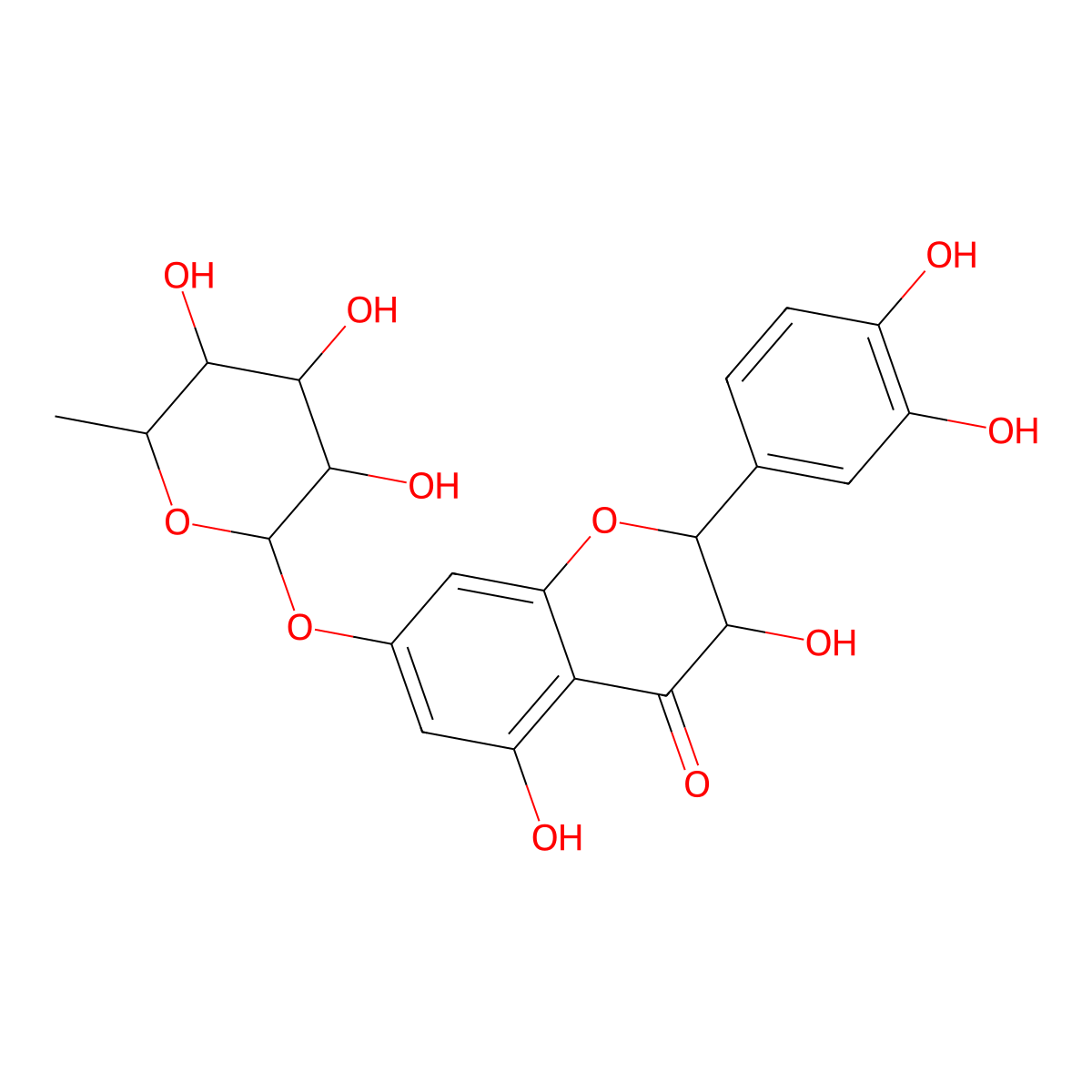 Taxifolin 7-O-rhamnoside molecular structure, CAS 137592-12-2