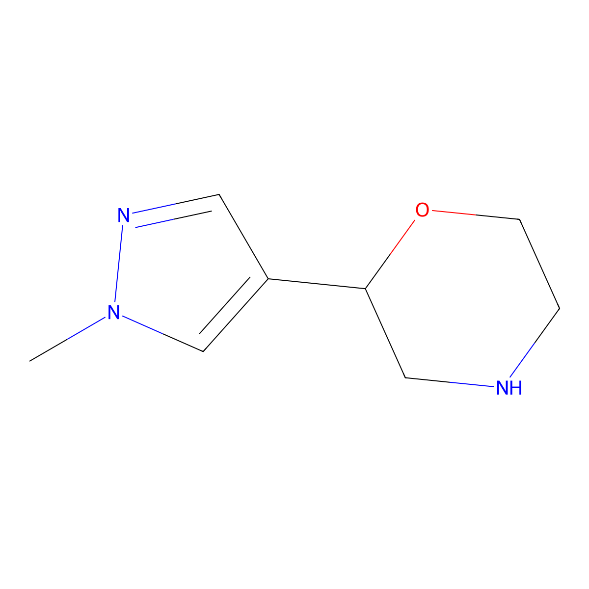 2-(1-methyl-1H-pyrazol-4-yl)morpholine molecular structure, CAS 1375963-52-2