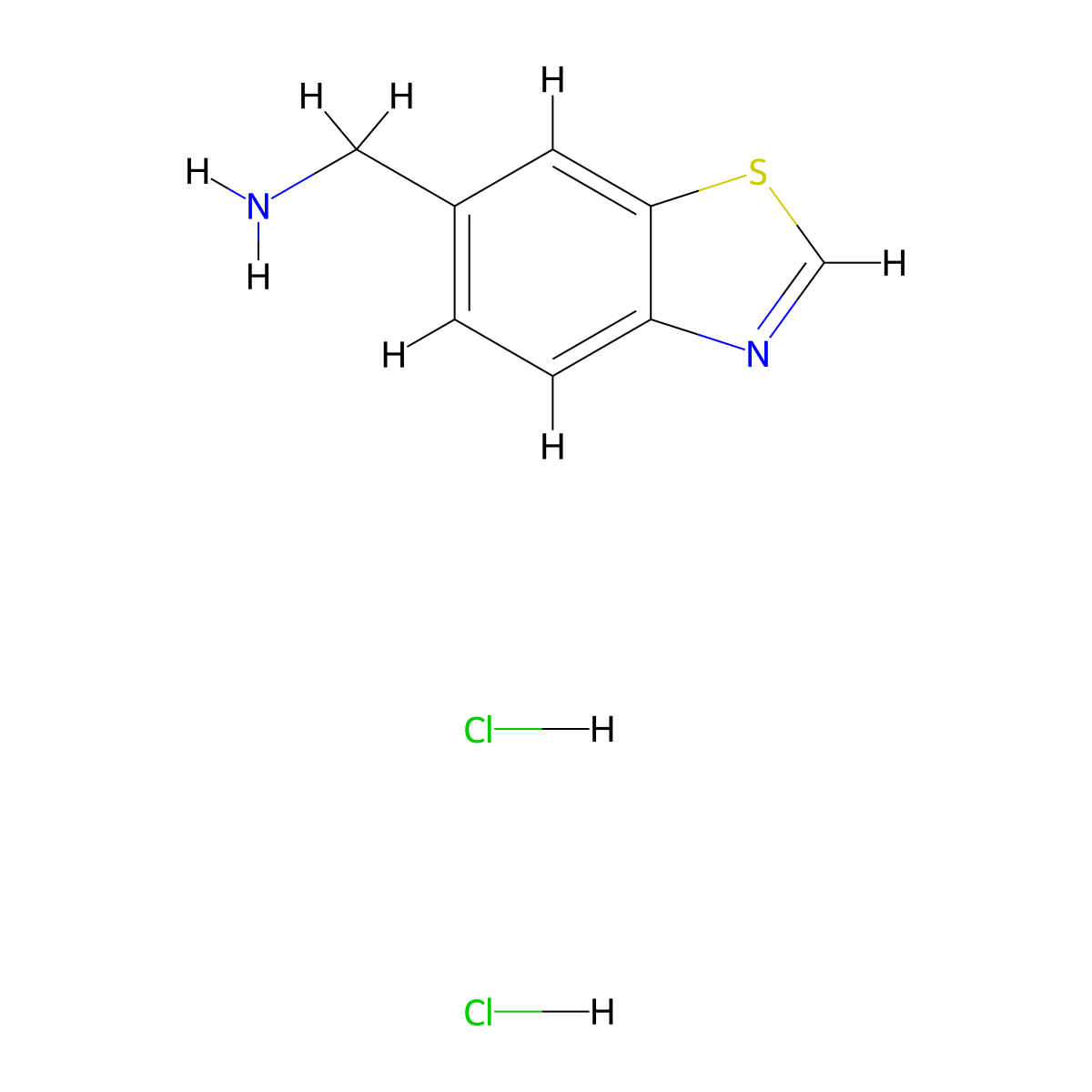 1,3-Benzothiazol-6-ylmethylamine dihydrochloride molecular structure, CAS 1375964-49-0