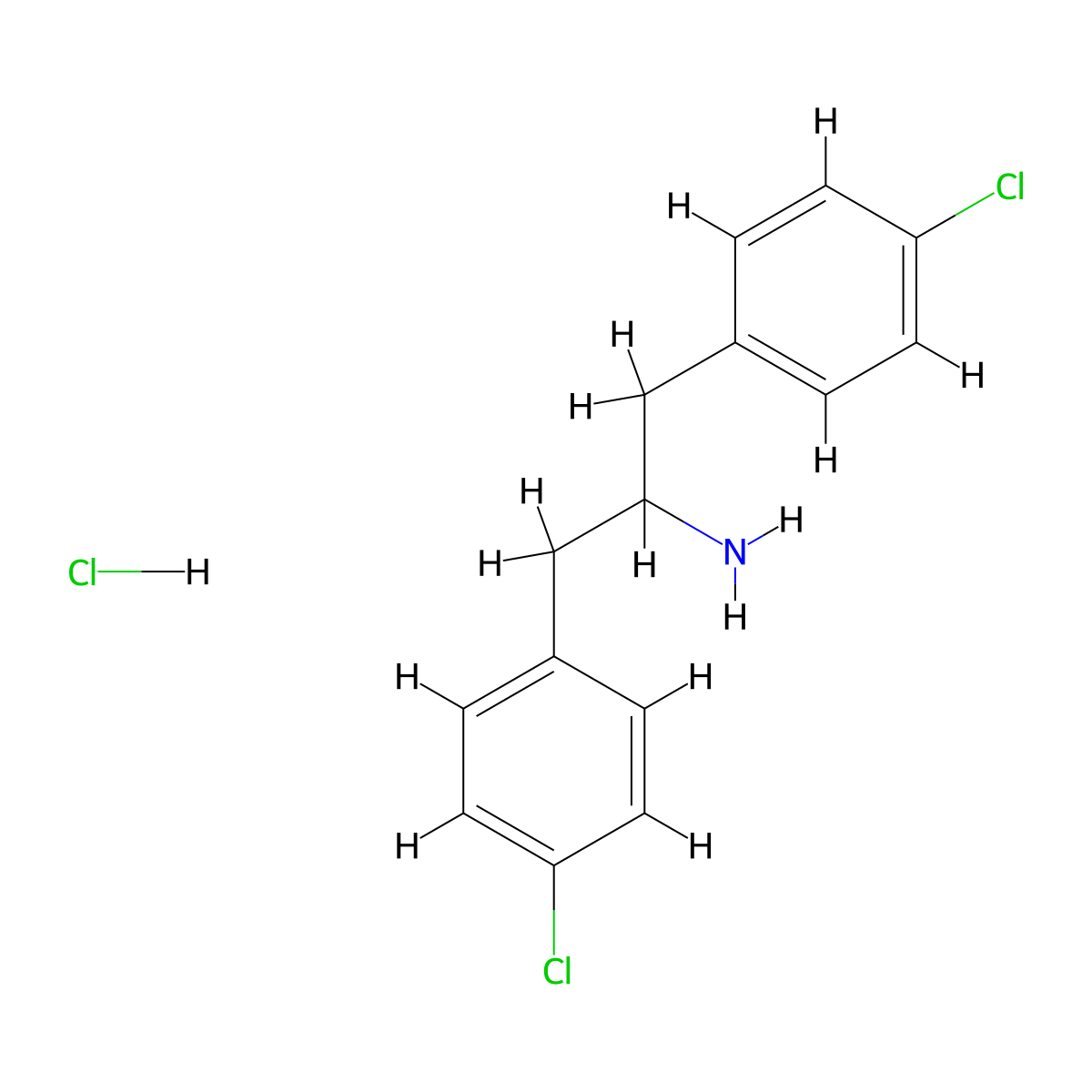 1,3-Bis(4-chlorophenyl)propan-2-amine hydrochloride molecular structure, CAS 1375968-68-5
