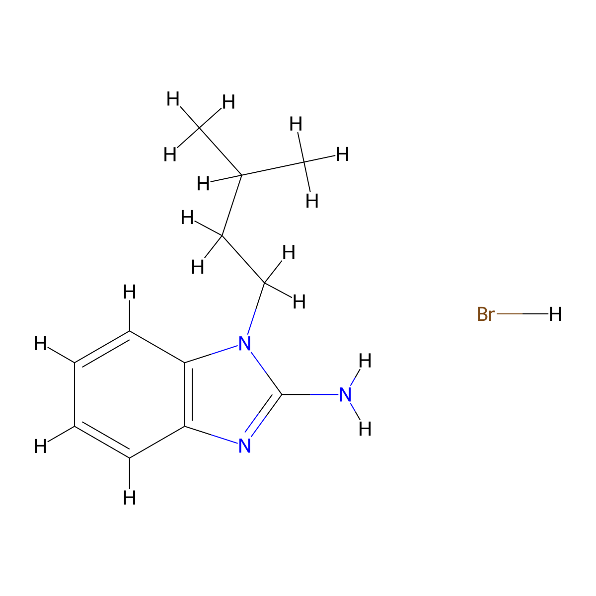 1-(3-methylbutyl)-1H-1,3-benzodiazol-2-amine hydrobromide molecular structure, CAS 1375969-37-1