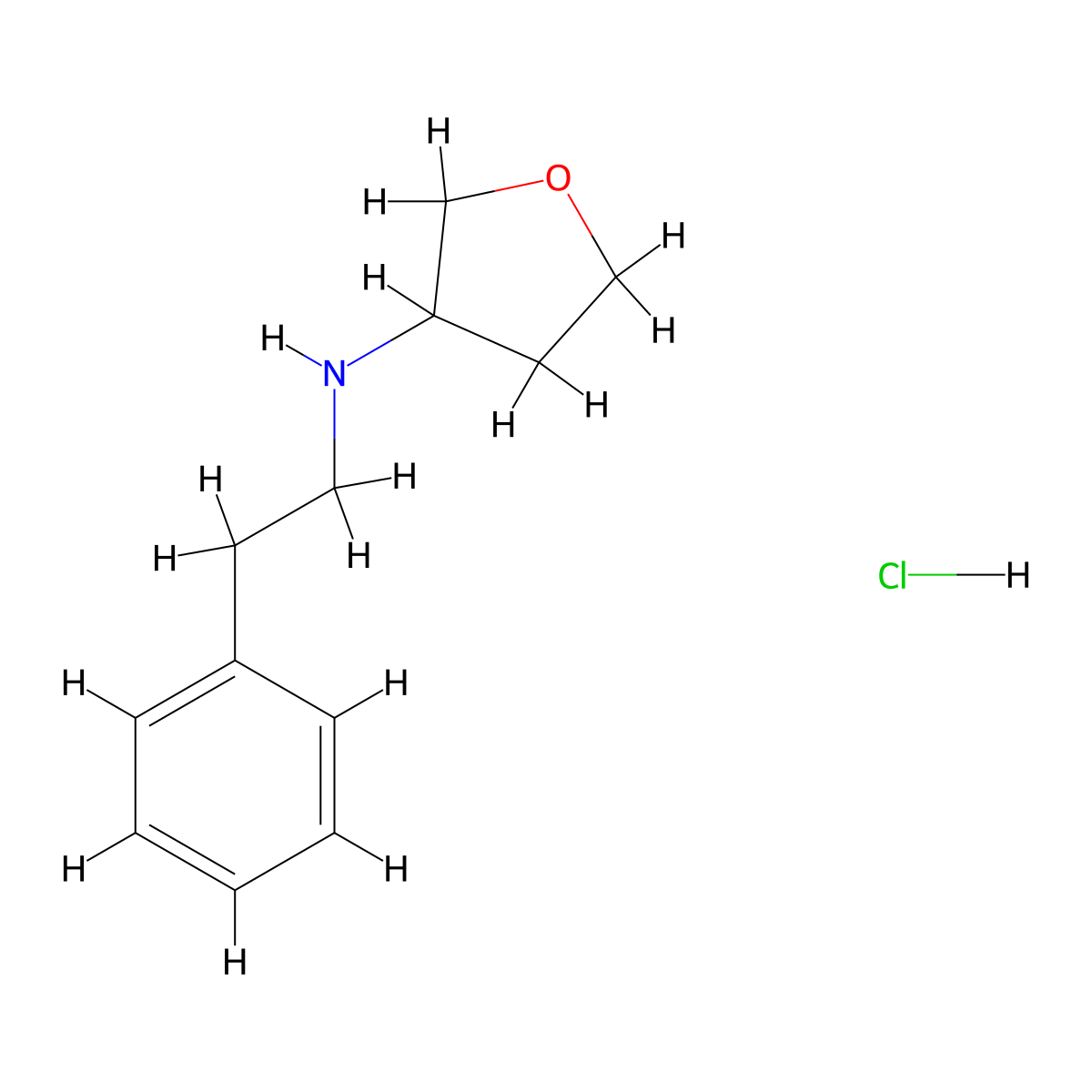 N-(2-phenylethyl)oxolan-3-amine hydrochloride molecular structure, CAS 1375989-93-7