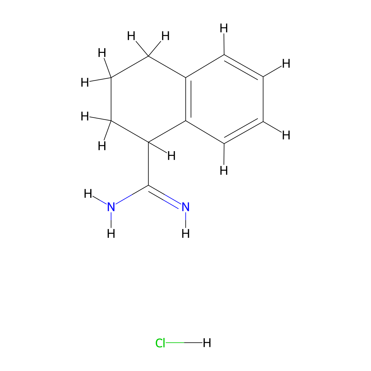 1,2,3,4-Tetrahydronaphthalene-1-carboximidamide hydrochloride molecular structure, CAS 1375996-89-6