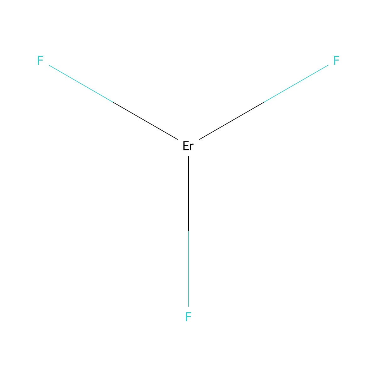 Erbium trifluoride molecular structure, CAS 13760-83-3