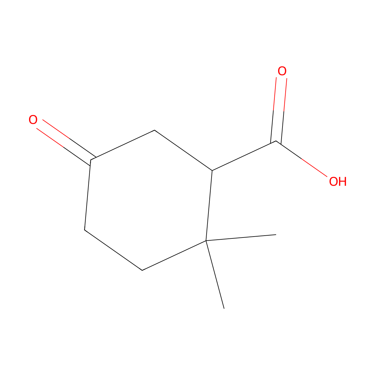 2,2-Dimethyl-5-oxocyclohexane-1-carboxylic acid molecular structure, CAS 137600-86-3
