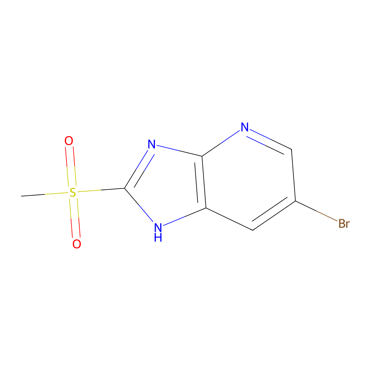 6-bromo-2-methanesulfonyl-3H-imidazo[4,5-b]pyridine molecular structure, CAS 1376007-07-6
