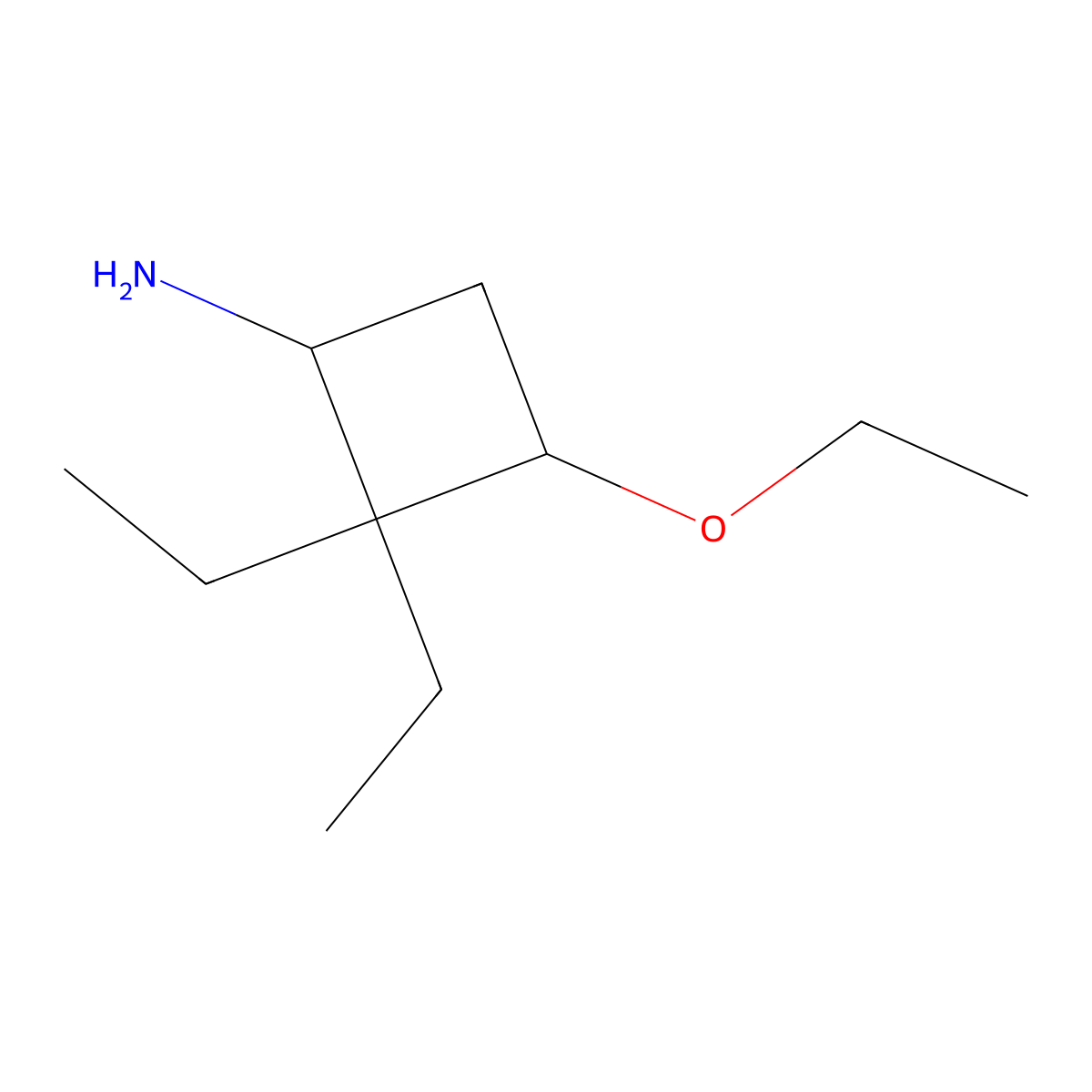 3-Ethoxy-2,2-diethylcyclobutan-1-amine molecular structure, CAS 1376012-21-3