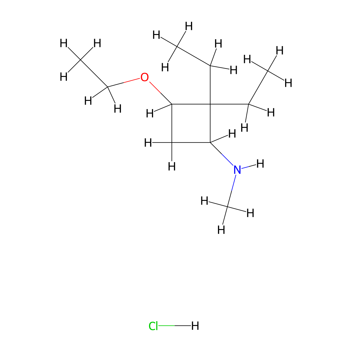 3-ethoxy-2,2-diethyl-N-methylcyclobutan-1-amine hydrochloride molecular structure, CAS 1376038-59-3