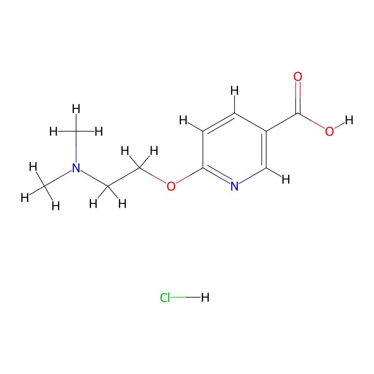 6-(2-(Dimethylamino)ethoxy)pyridine-3-carboxylic acid hydrochloride molecular structure, CAS 1376039-64-3
