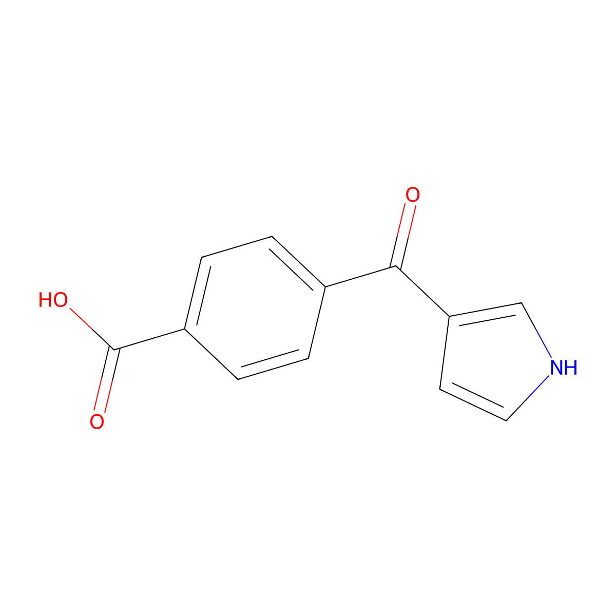 4-(1H-pyrrole-3-carbonyl)benzoic acid molecular structure, CAS 1376039-74-5