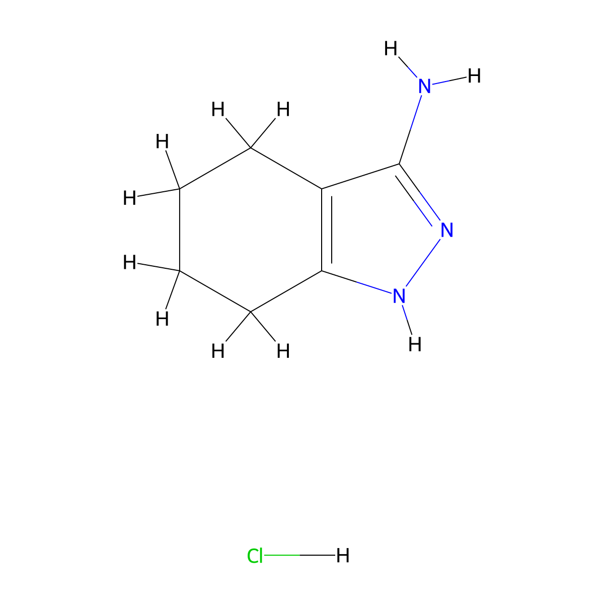 4,5,6,7-tetrahydro-2H-indazol-3-amine hydrochloride molecular structure, CAS 1376043-30-9