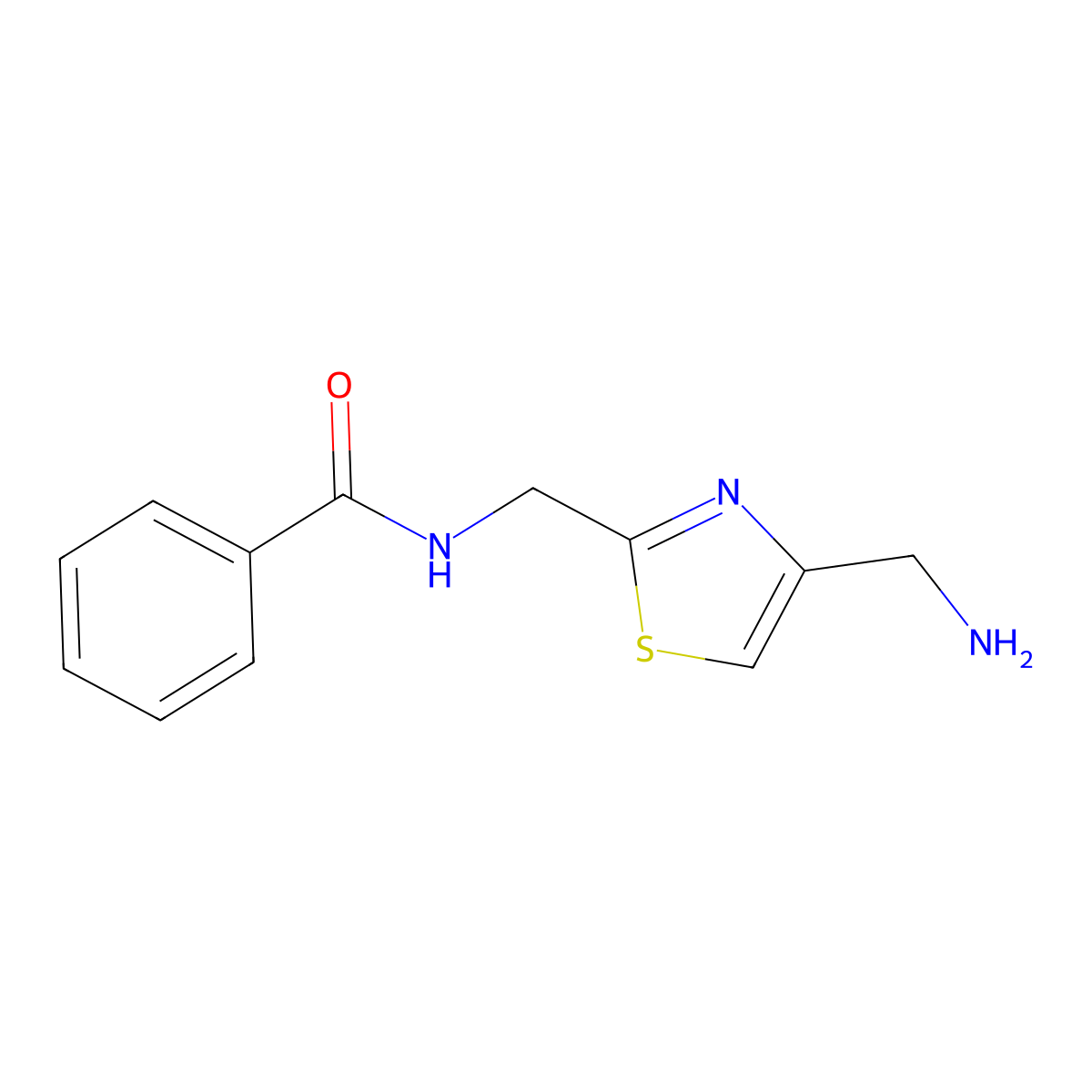 N-{[4-(aminomethyl)-1,3-thiazol-2-yl]methyl}benzamide molecular structure, CAS 1376044-35-7