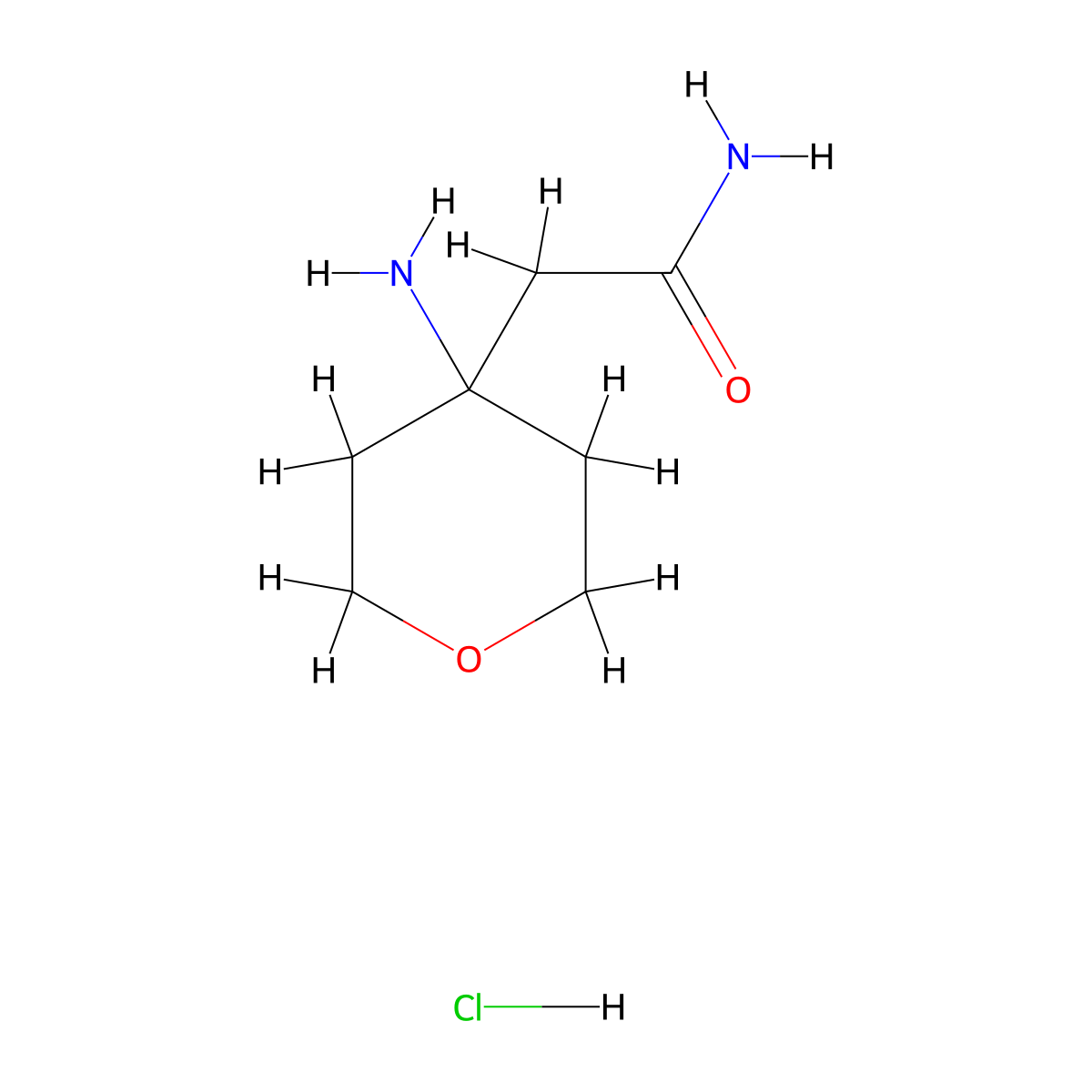 2-(4-Aminooxan-4-yl)acetamide hydrochloride molecular structure, CAS 1376046-46-6