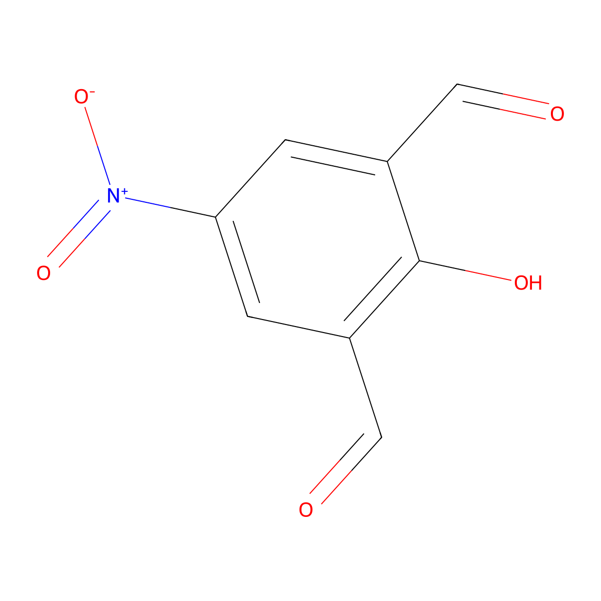 2-Hydroxy-5-nitroisophthalaldehyde molecular structure, CAS 137605-43-7