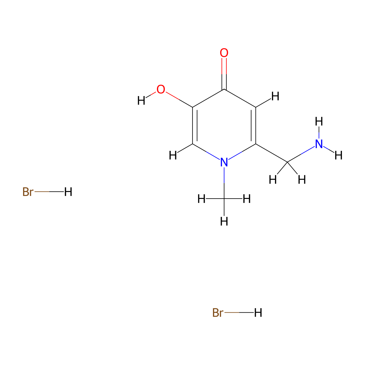 2-(Aminomethyl)-5-hydroxy-1-methyl-1,4-dihydropyridin-4-one dihydrobromide molecular structure, CAS 1376050-72-4