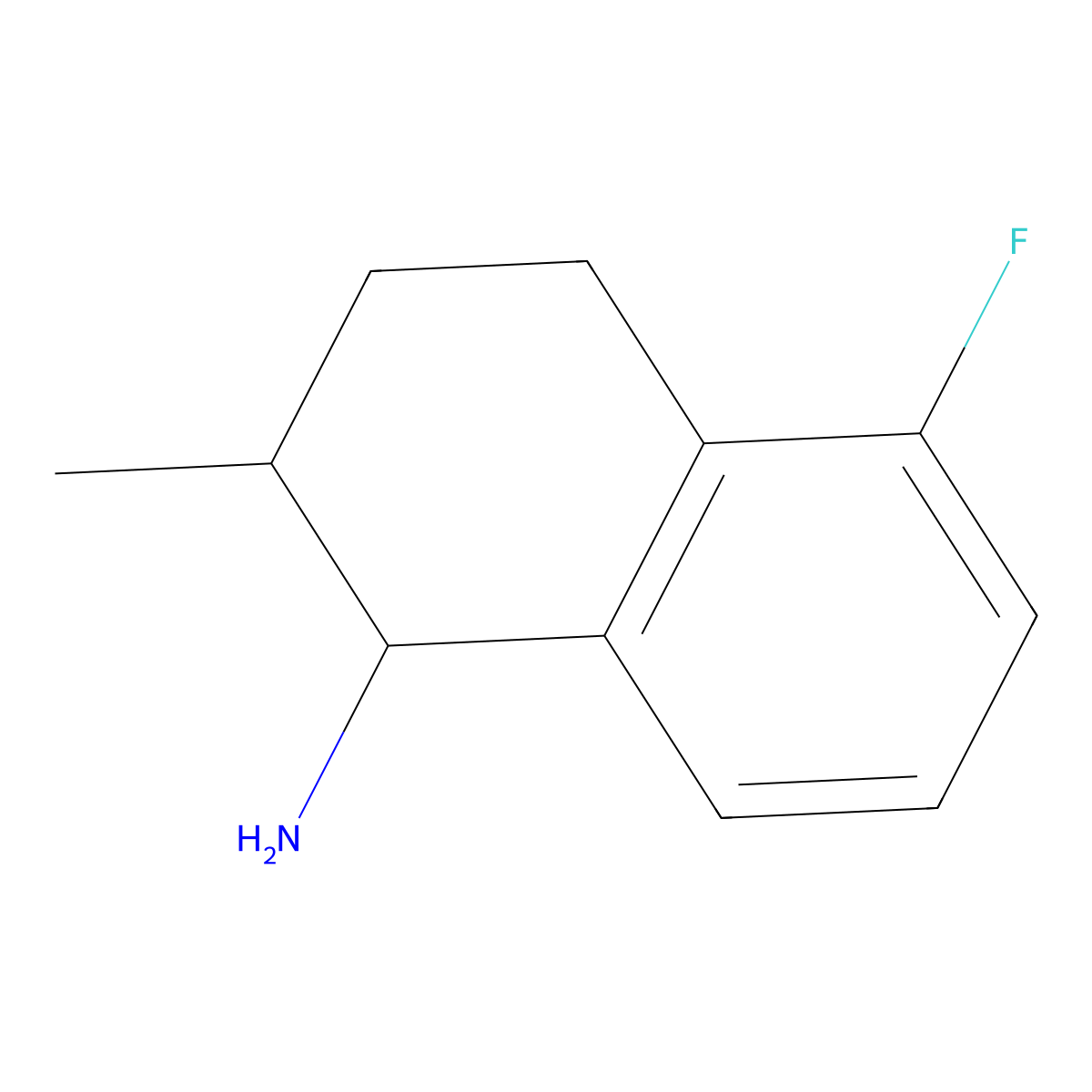 5-Fluoro-2-methyl-1,2,3,4-tetrahydronaphthalen-1-amine molecular structure, CAS 1376070-59-5
