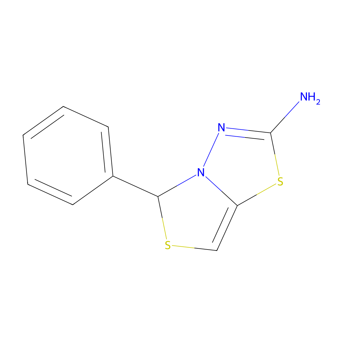 5-phenyl-5H-[1,3]thiazolo[4,3-b][1,3,4]thiadiazol-2-amine molecular structure, CAS 137609-24-6