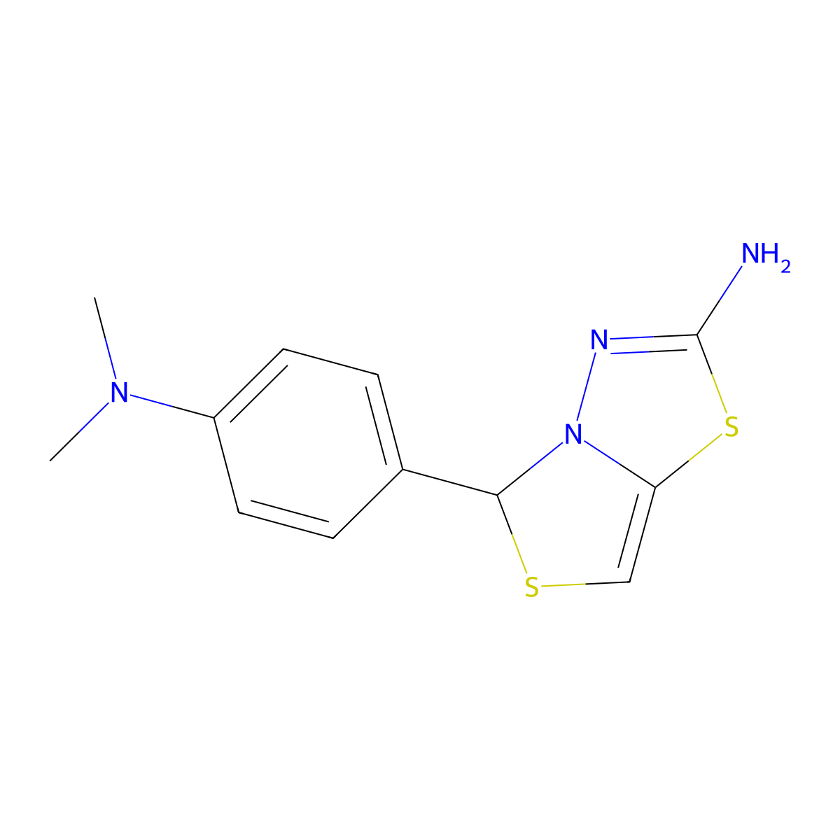 5-(4-(dimethylamino)phenyl)-5H-thiazolo[4,3-b][1,3,4]thiadiazol-2-amine molecular structure, CAS 137609-29-1