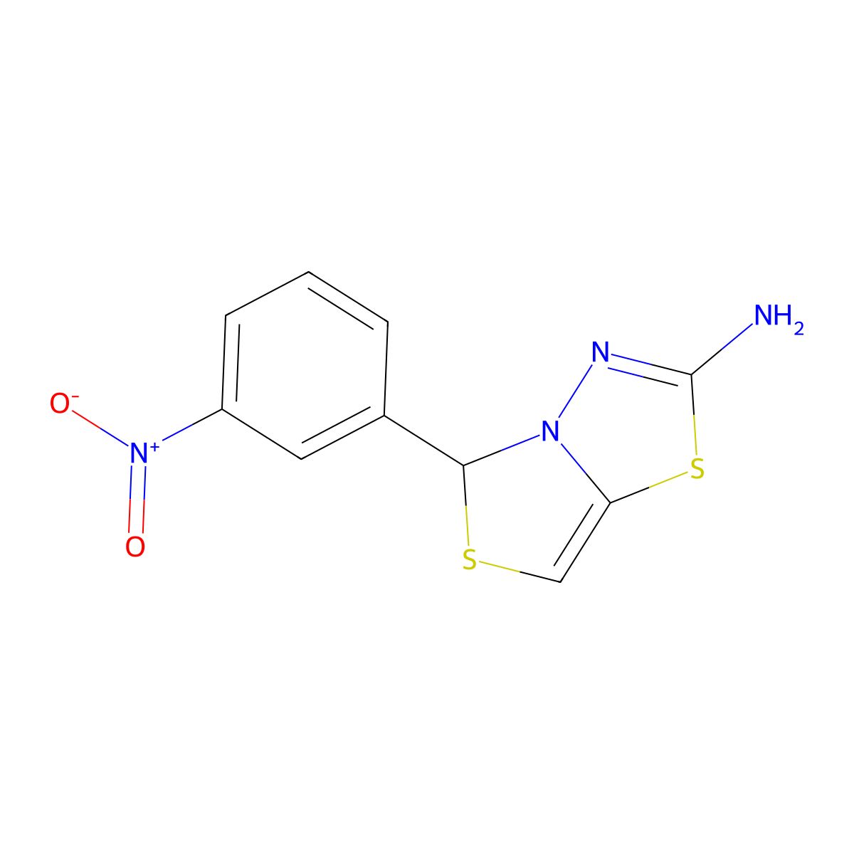 5-(3-Nitrophenyl)[1,3]thiazolo[4,3-b][1,3,4]thiadiazol-2-amine molecular structure, CAS 137609-30-4