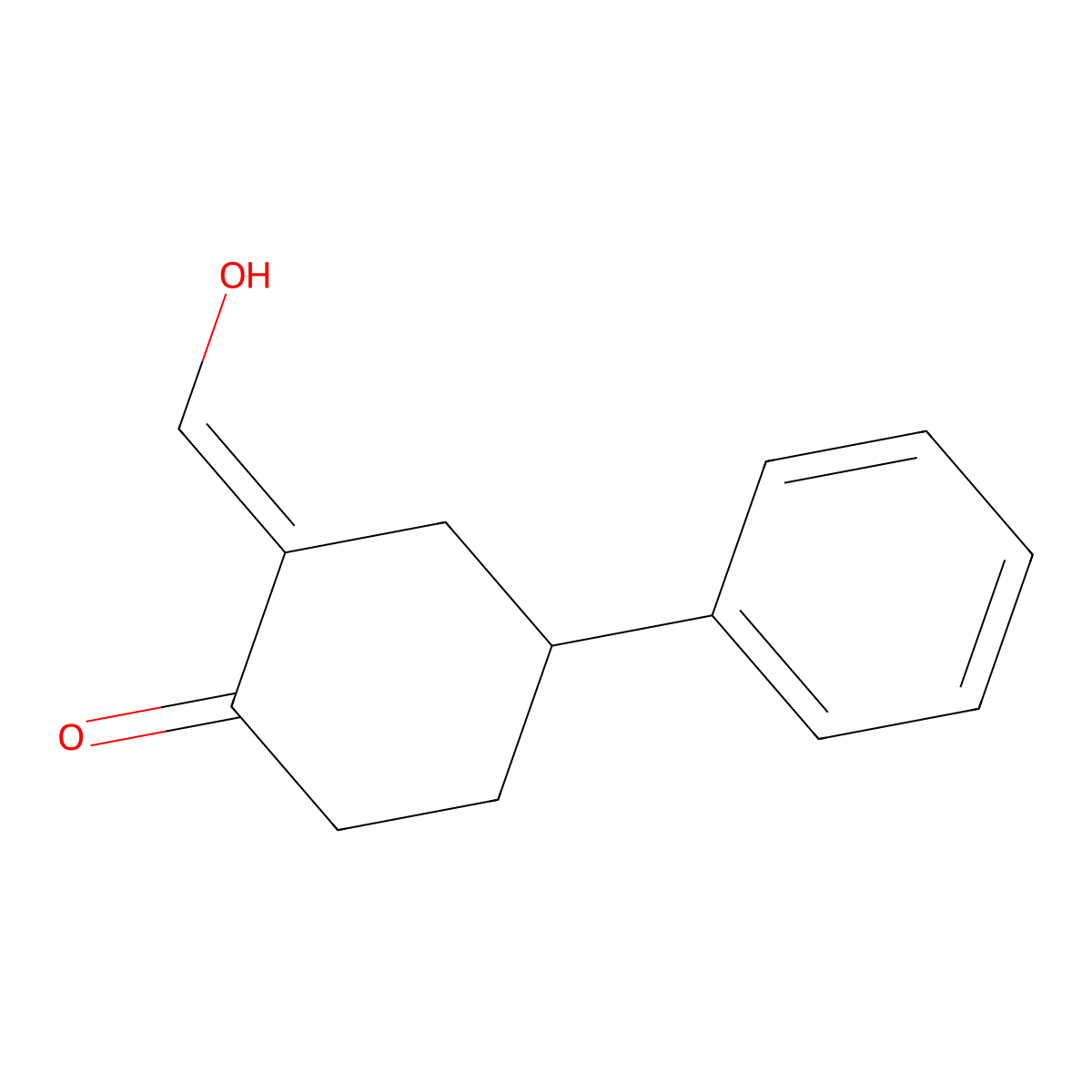 2-(Hydroxymethylidene)-4-phenylcyclohexan-1-one molecular structure, CAS 13761-26-7