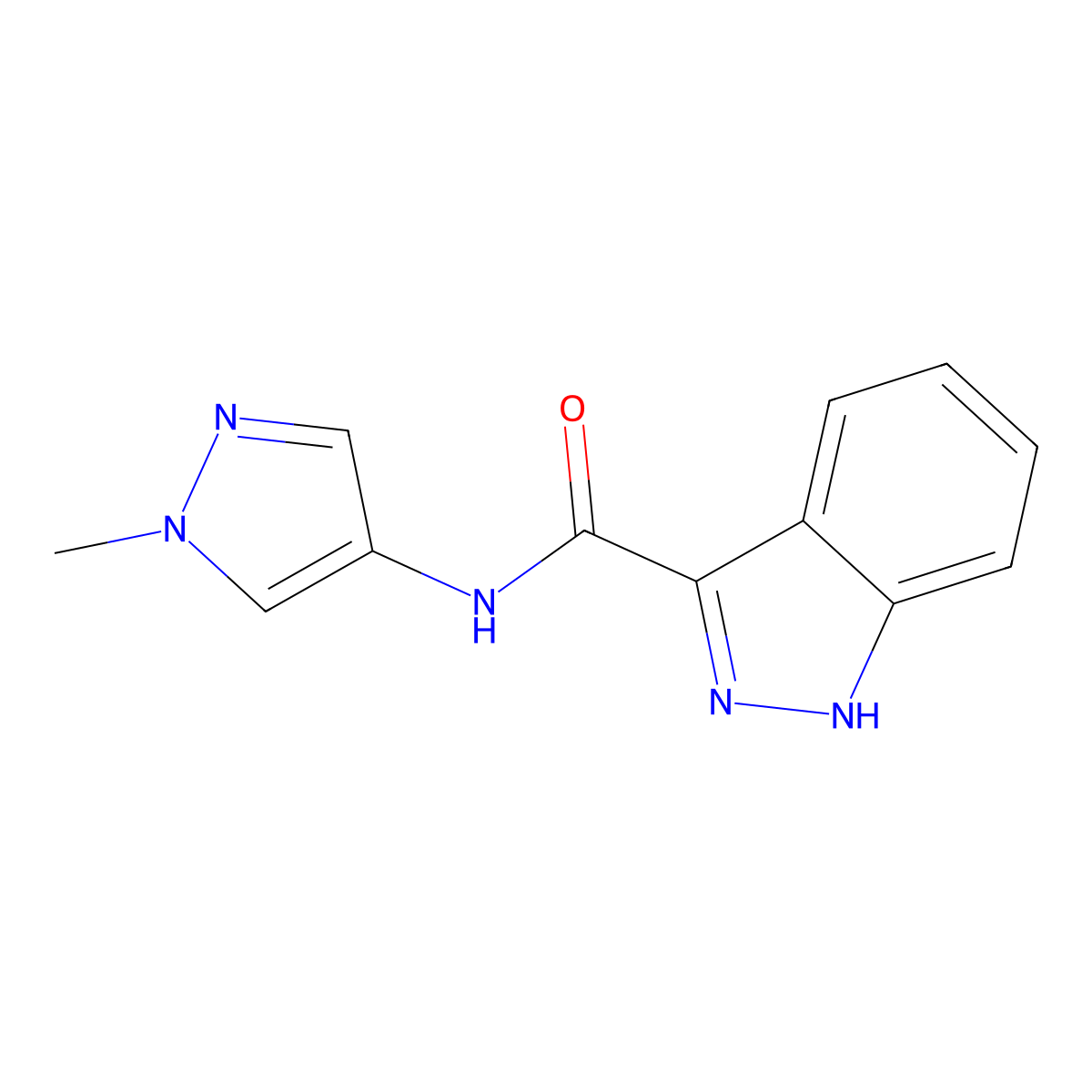 N-(1-methyl-1H-pyrazol-4-yl)-1H-indazole-3-carboxamide molecular structure, CAS 1376130-83-4