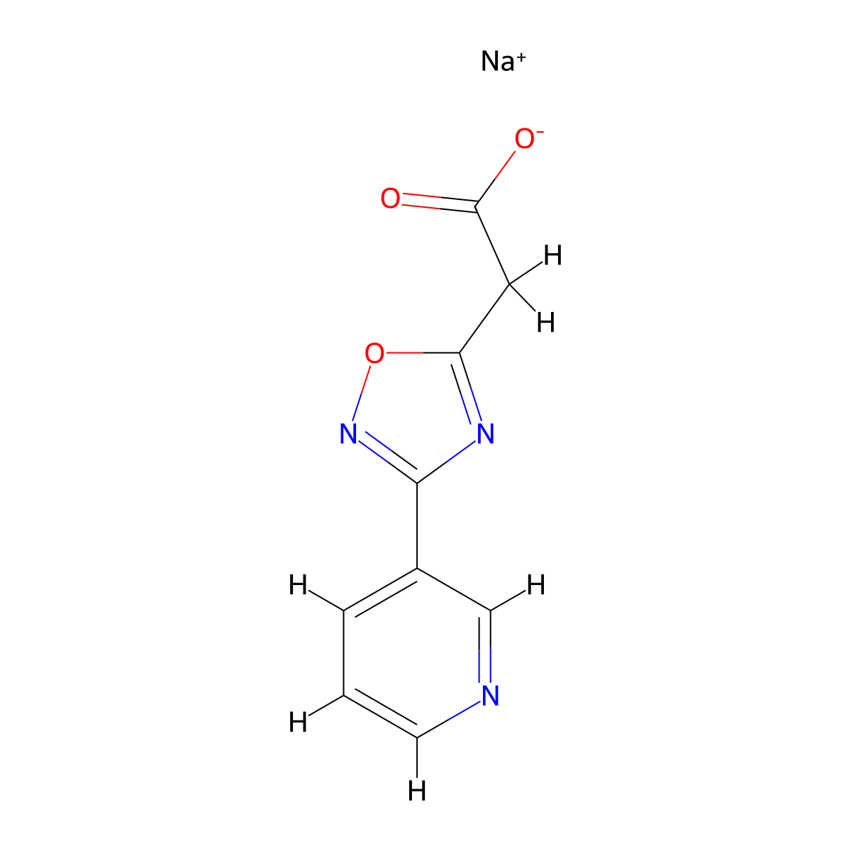 Sodium 2-[3-(pyridin-3-yl)-1,2,4-oxadiazol-5-yl]acetate molecular structure, CAS 1376152-71-4