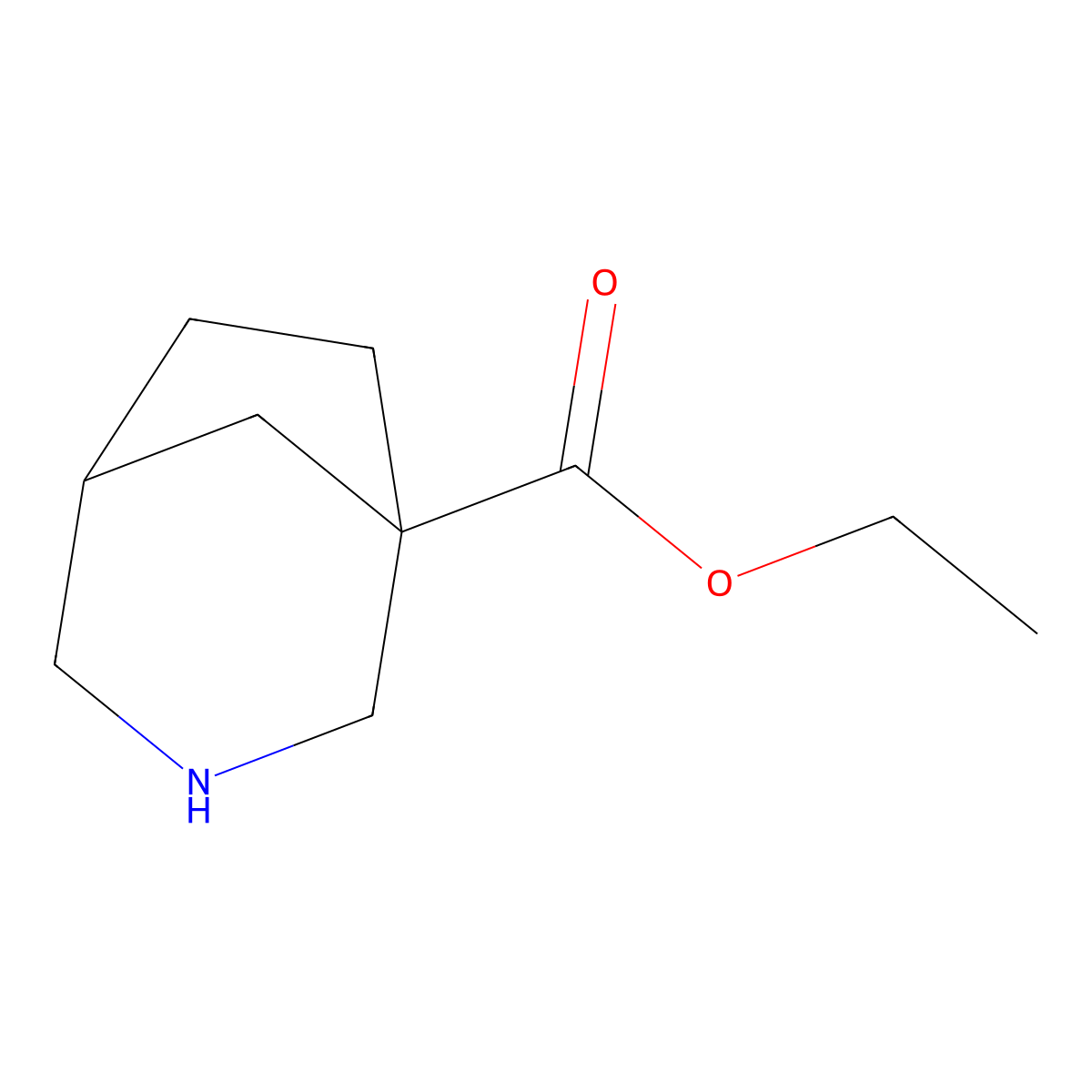 Ethyl 3-azabicyclo[3.2.1]octane-1-carboxylate molecular structure, CAS 1376161-55-5