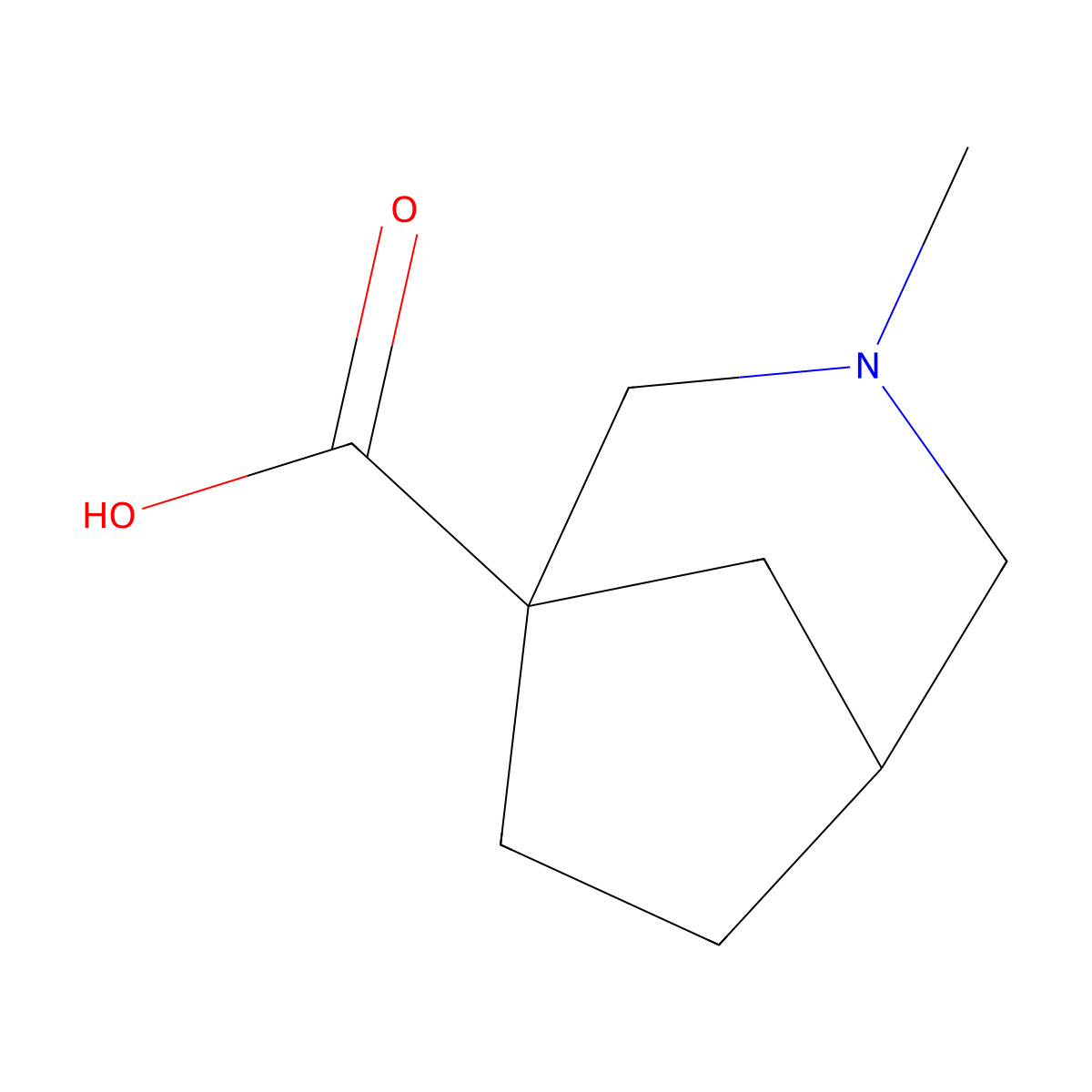 3-Methyl-3-azabicyclo[3.2.1]octane-1-carboxylic acid molecular structure, CAS 1376161-61-3