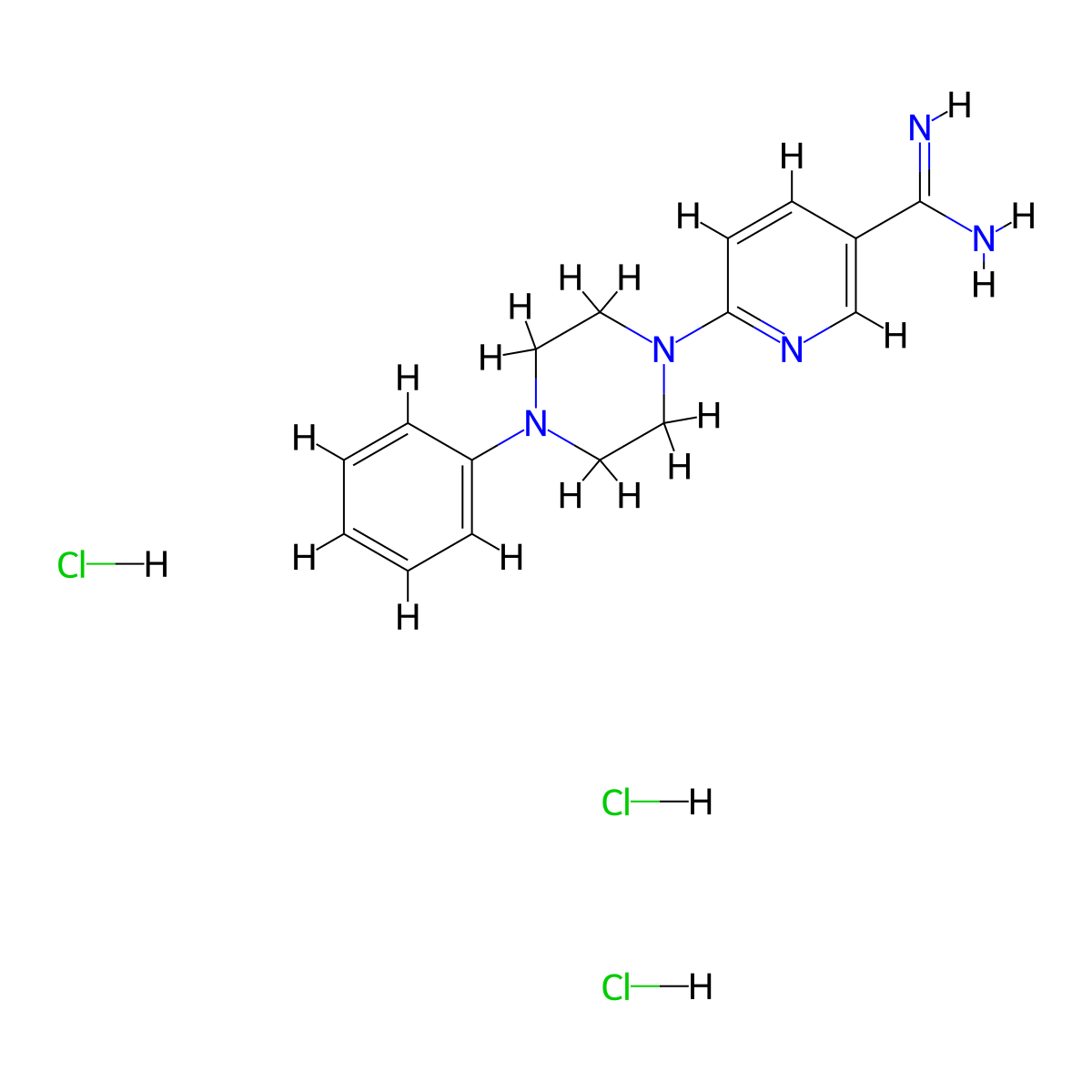 6-(4-Phenylpiperazin-1-yl)pyridine-3-carboximidamide trihydrochloride molecular structure, CAS 1376162-36-5