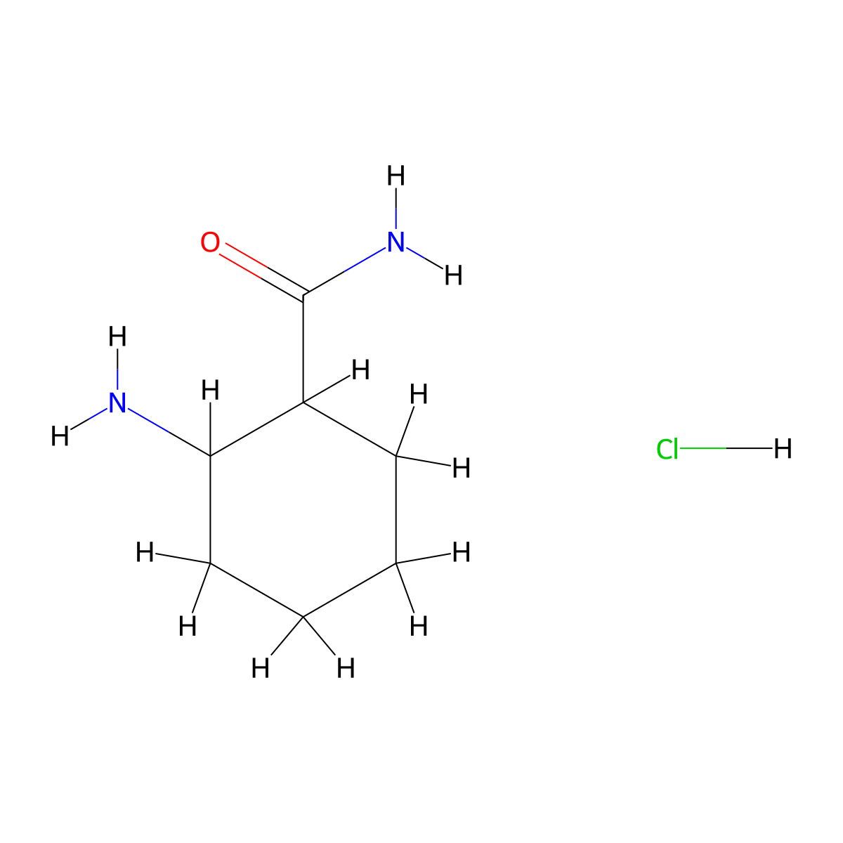 2-Aminocyclohexane-1-carboxamide hydrochloride molecular structure, CAS 1376171-26-4