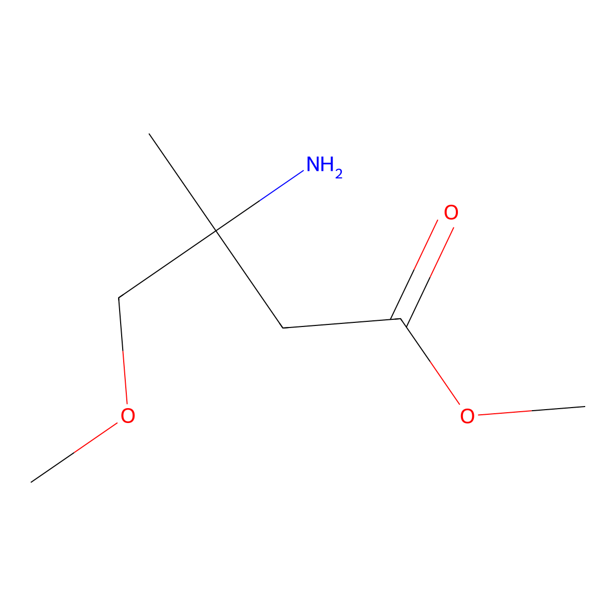 Methyl 3-amino-4-methoxy-3-methylbutanoate molecular structure, CAS 1376218-63-1