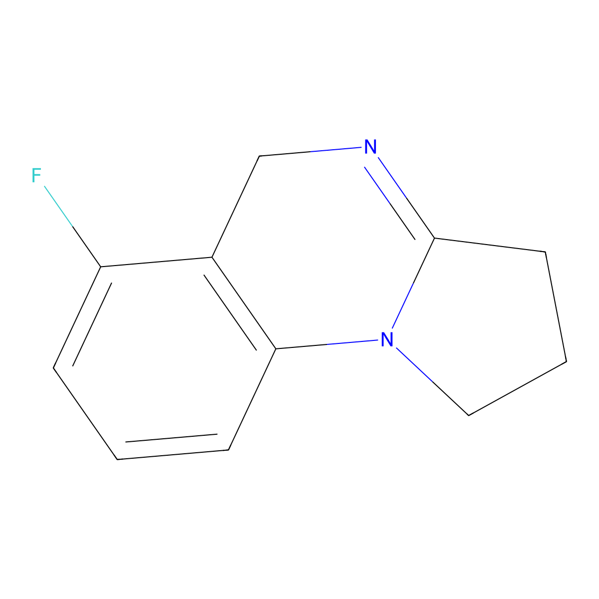 6-fluoro-1H,2H,3H,5H-pyrrolo(1,2-a)quinazoline molecular structure, CAS 1376222-40-0