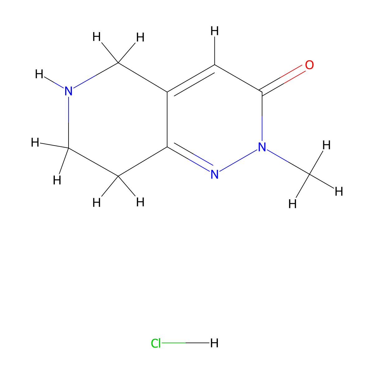 2-methyl-2H,3H,5H,6H,7H,8H-pyrido[4,3-c]pyridazin-3-one hydrochloride molecular structure, CAS 1376227-04-1