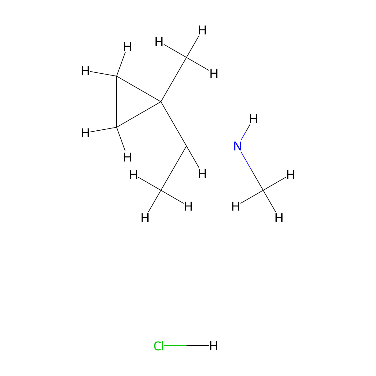 Methyl[1-(1-methylcyclopropyl)ethyl]amine hydrochloride molecular structure, CAS 1376229-64-9