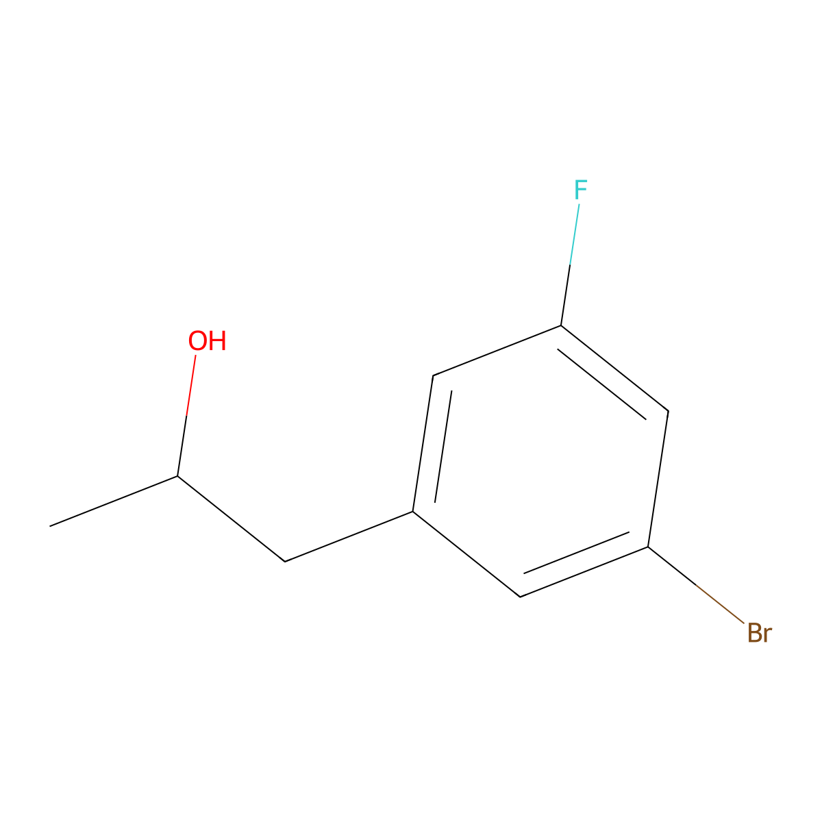 1-(3-Bromo-5-fluorophenyl)propan-2-ol molecular structure, CAS 1376240-04-8
