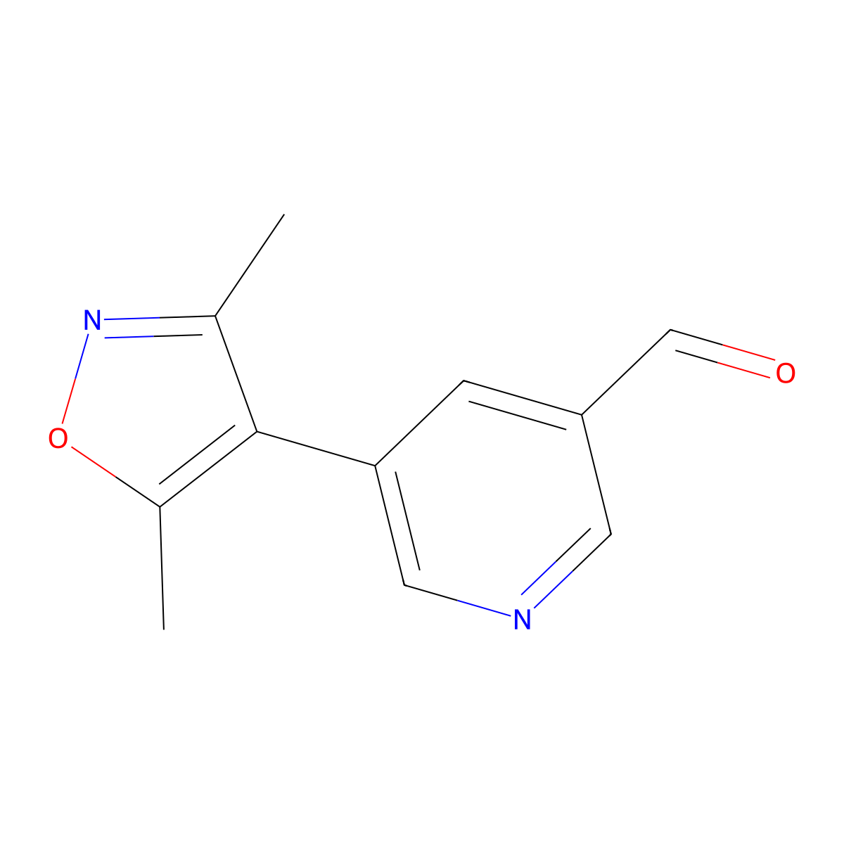 5-(3,5-Dimethylisoxazol-4-yl)nicotinaldehyde molecular structure, CAS 1376259-14-1