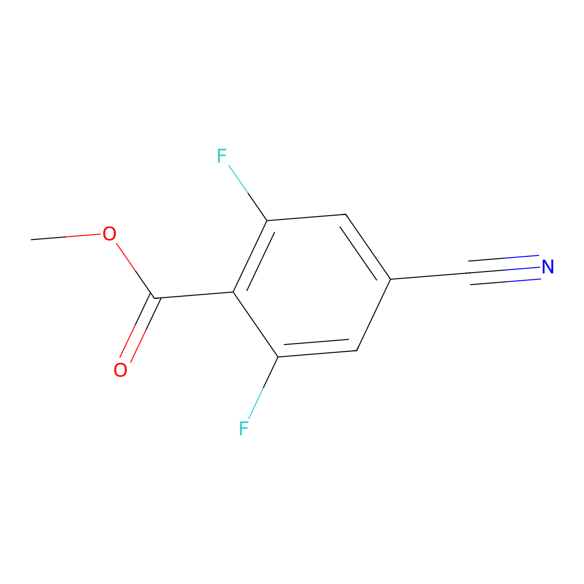 Methyl 4-cyano-2,6-difluorobenzoate molecular structure, CAS 1376259-20-9