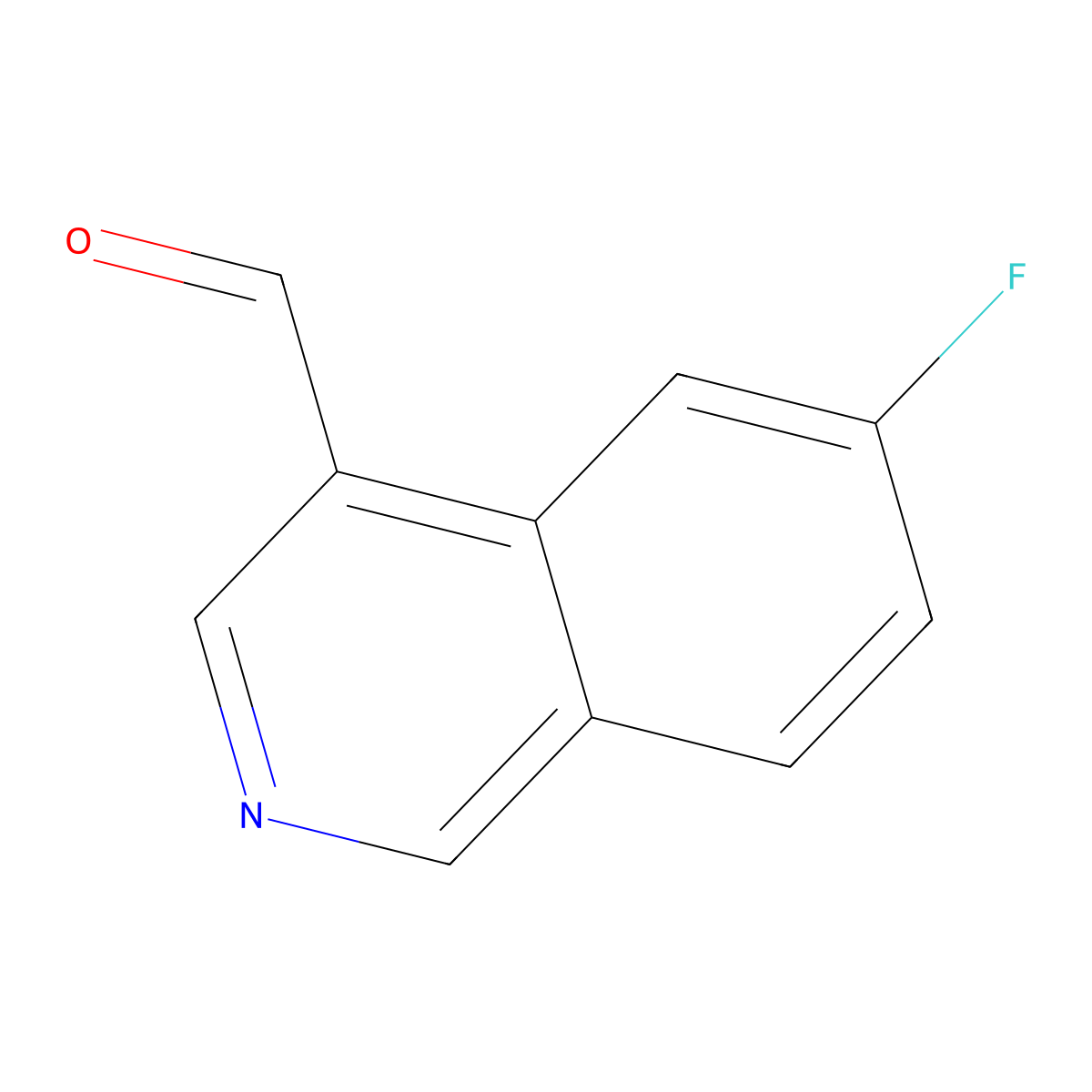6-Fluoroisoquinoline-4-carbaldehyde molecular structure, CAS 1376260-47-7