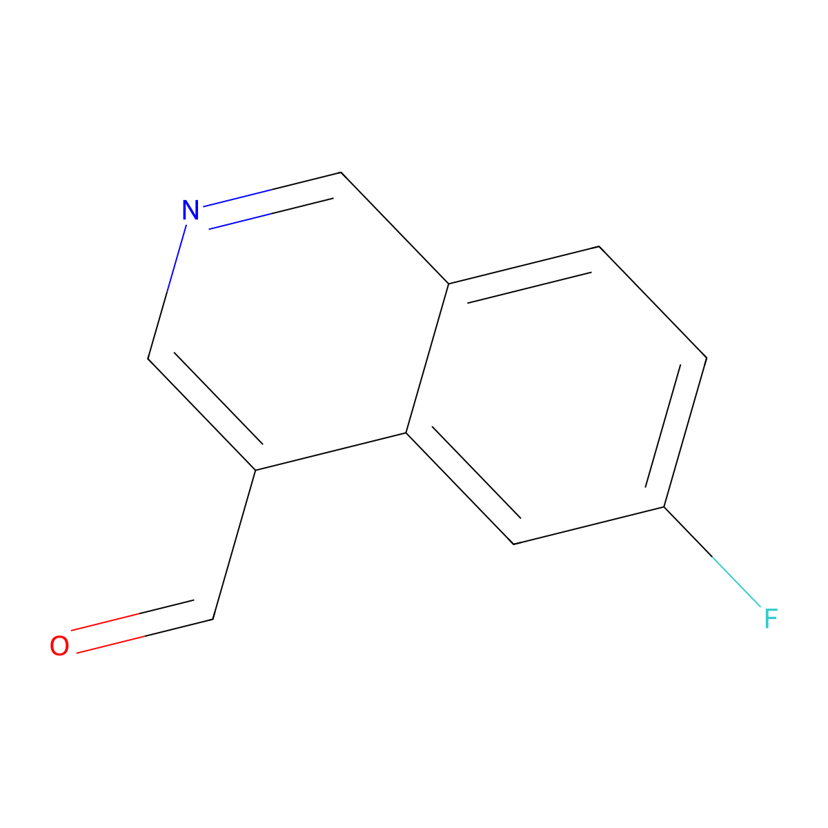 6-Fluoroisoquinoline-4-carbaldehyde molecular structure, CAS 1376260-47-7