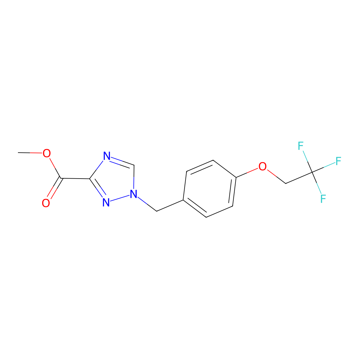 methyl 1-{[4-(2,2,2-trifluoroethoxy)phenyl]methyl}-1H-1,2,4-triazole-3-carboxylate molecular structure, CAS 1376269-34-9
