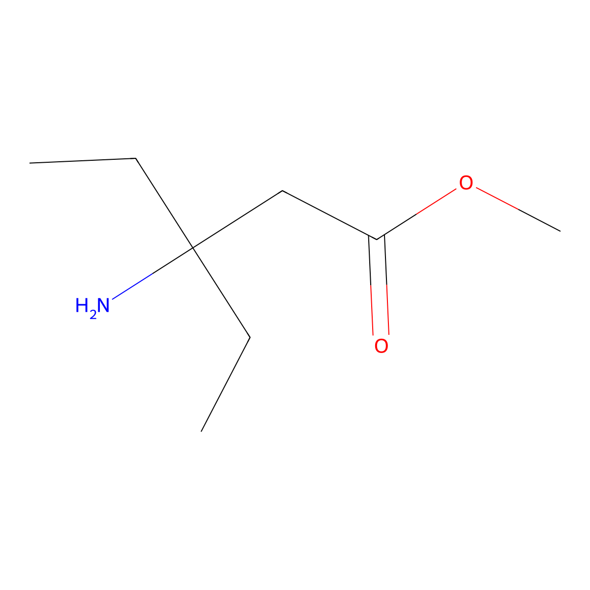 Methyl 3-amino-3-ethylpentanoate molecular structure, CAS 1376286-53-1