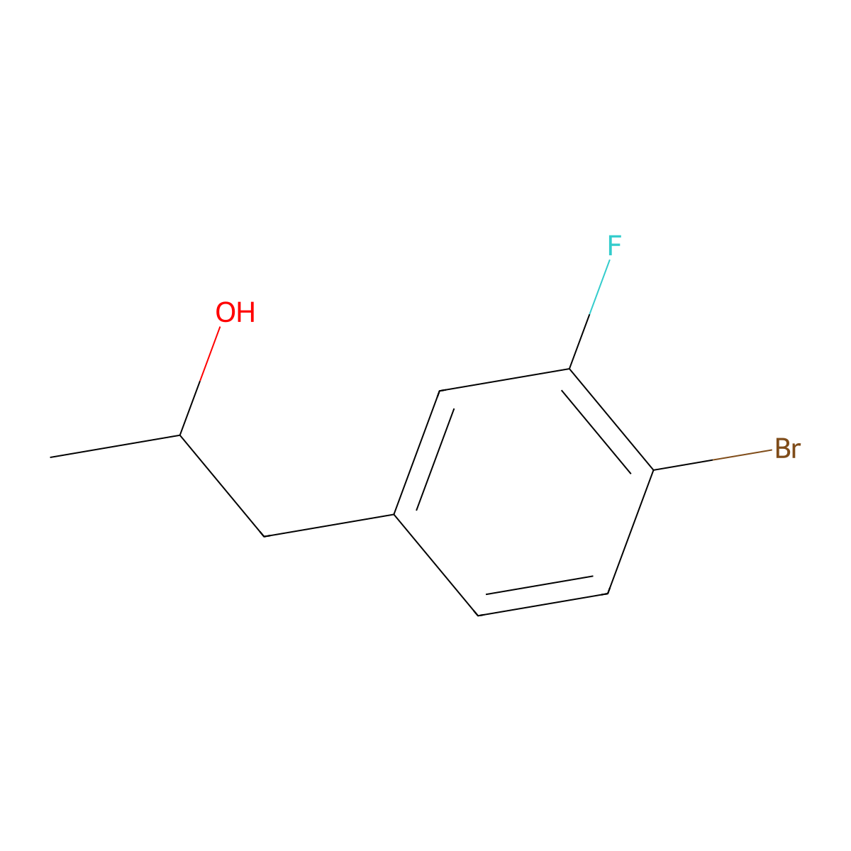1-(4-Bromo-3-fluorophenyl)propan-2-ol molecular structure, CAS 1376289-48-3