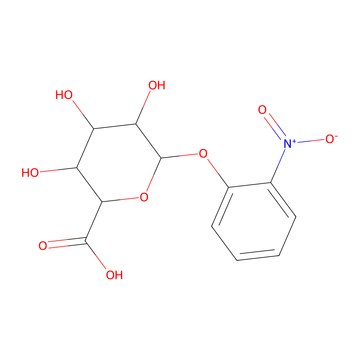 (2S,3S,4S,5R,6S)-3,4,5-Trihydroxy-6-(2-nitrophenoxy)tetrahydro-2H-pyran-2-carboxylic acid molecular structure, CAS 137629-36-8