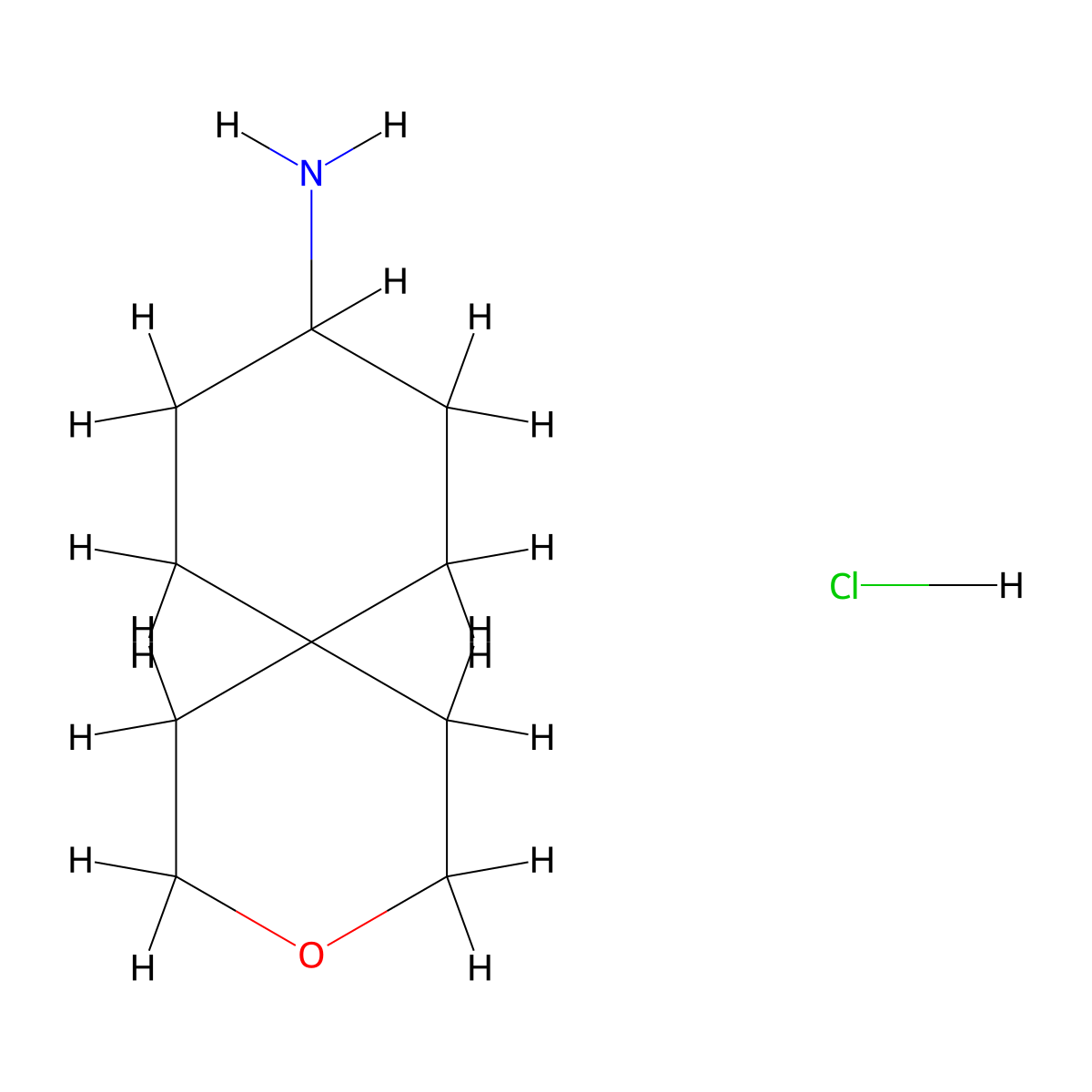 3-Oxaspiro(5.5)undecan-9-amine hydrochloride molecular structure, CAS 1376292-28-2