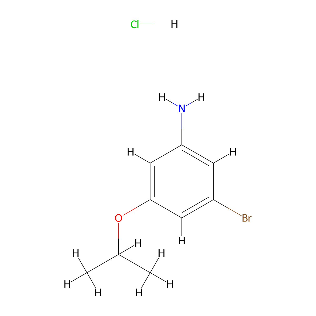3-Bromo-5-(propan-2-yloxy)aniline hydrochloride molecular structure, CAS 1376298-90-6