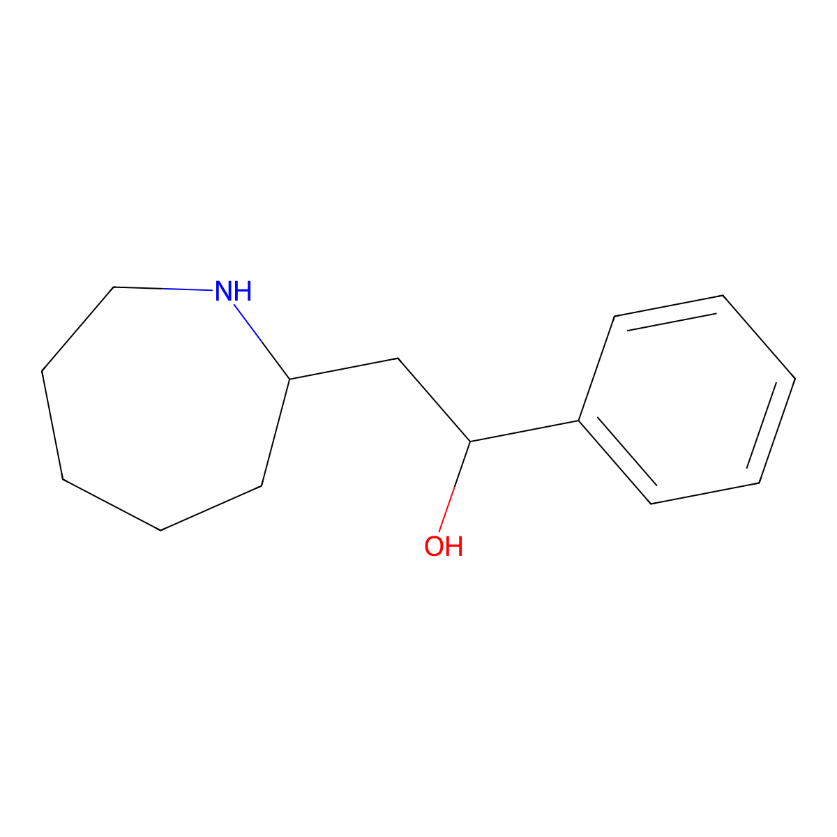 2-(Azepan-2-yl)-1-phenylethan-1-ol molecular structure, CAS 1376300-28-5