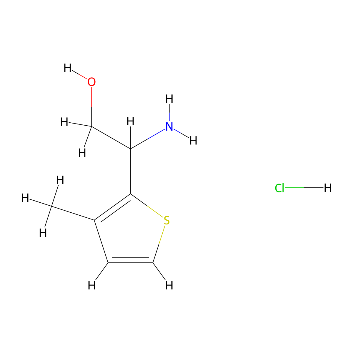 2-Amino-2-(3-methylthiophen-2-yl)ethan-1-ol hydrochloride molecular structure, CAS 1376313-97-1