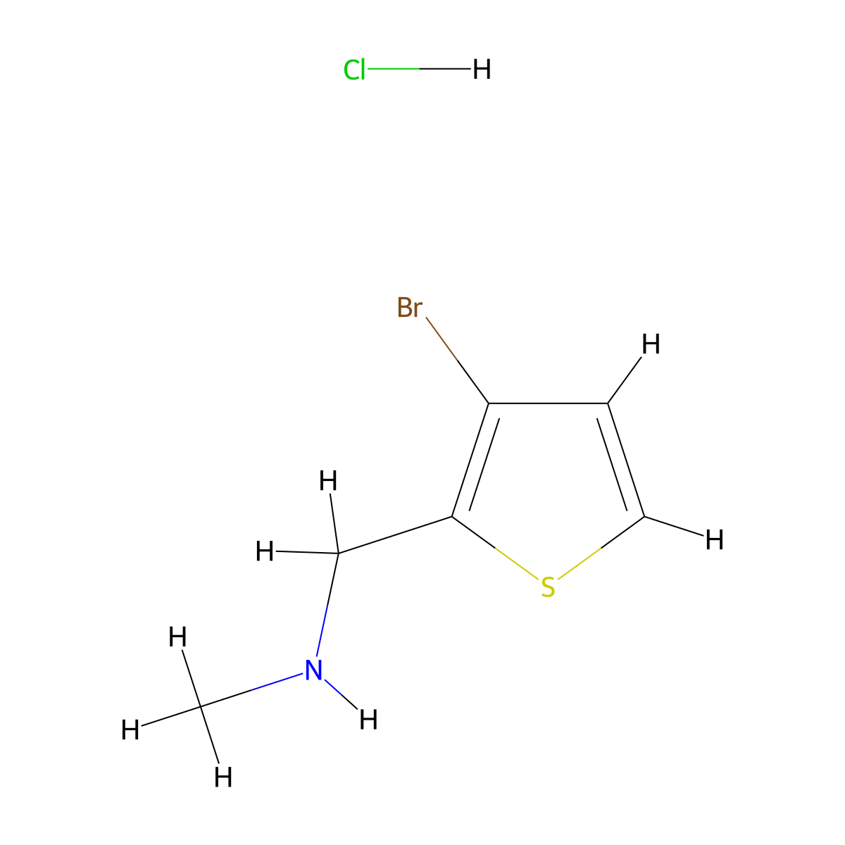 [(3-Bromothiophen-2-yl)methyl](methyl)amine hydrochloride molecular structure, CAS 1376317-11-1