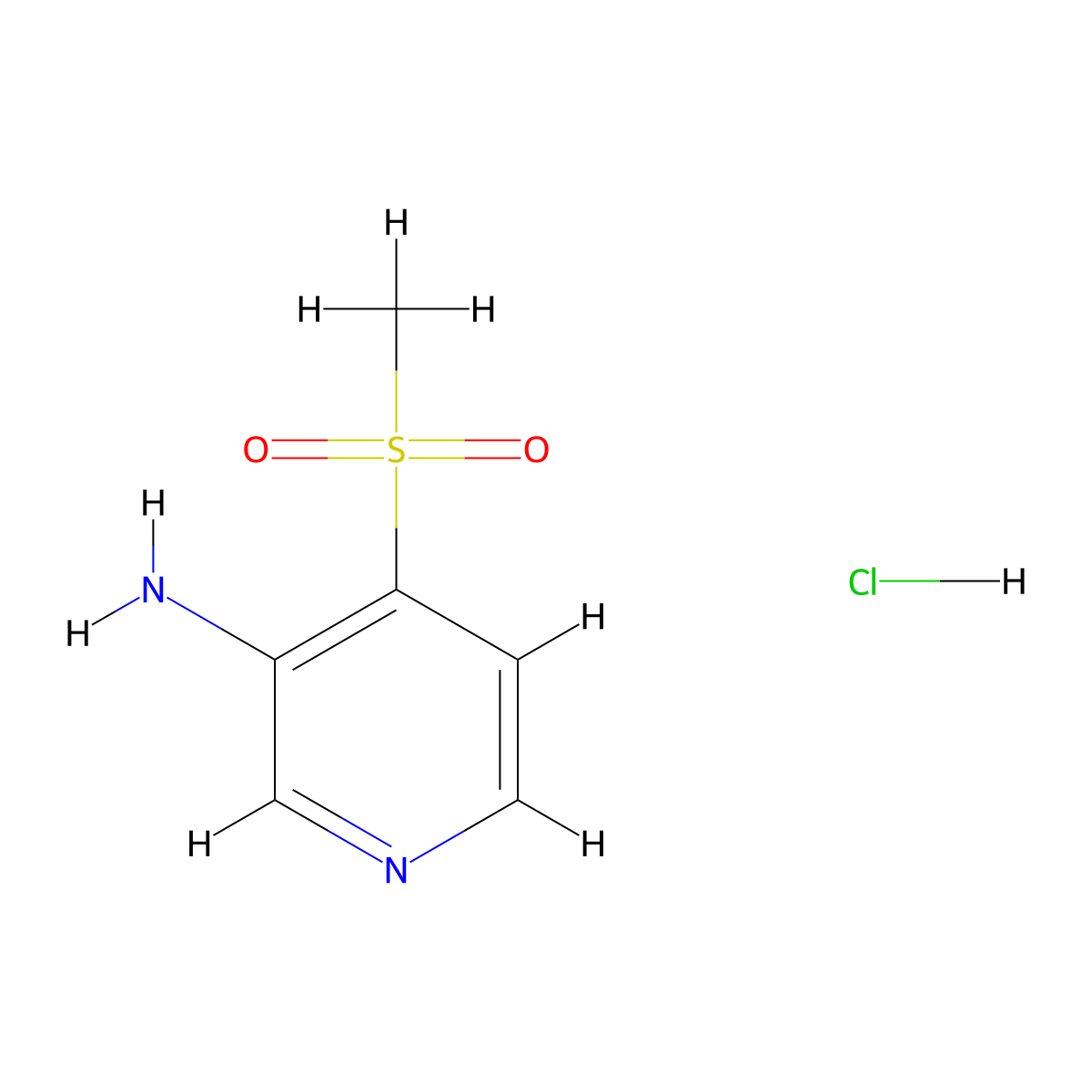 4-(Methylsulfonyl)pyridin-3-amine hydrochloride molecular structure, CAS 1376319-55-9